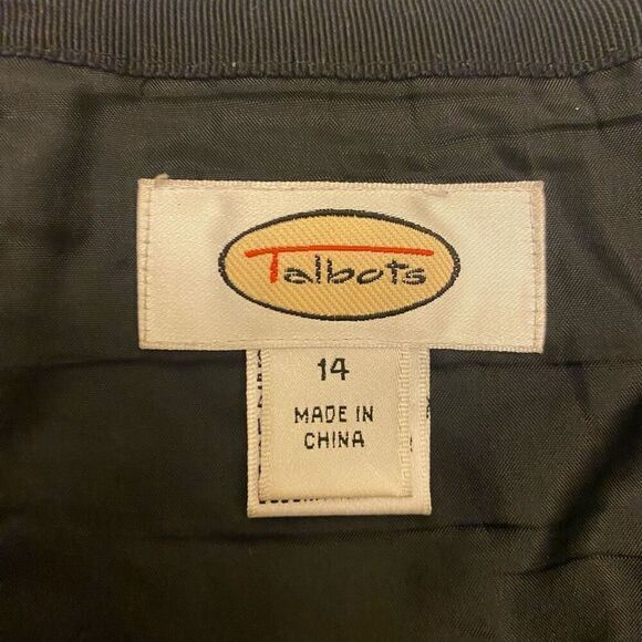 Talbots‎ Wool Tan and Black Floral Pencil Skirt Sz 14 - Picture 7 of 10